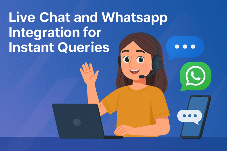 Live Chat and Whatsapp
